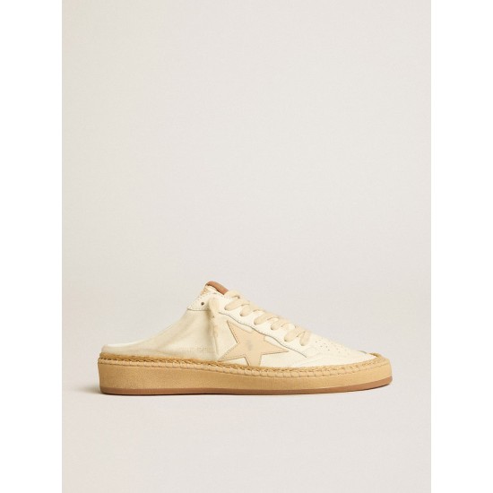 Ball Star Sabots LTD with beige leather star and raffia trim