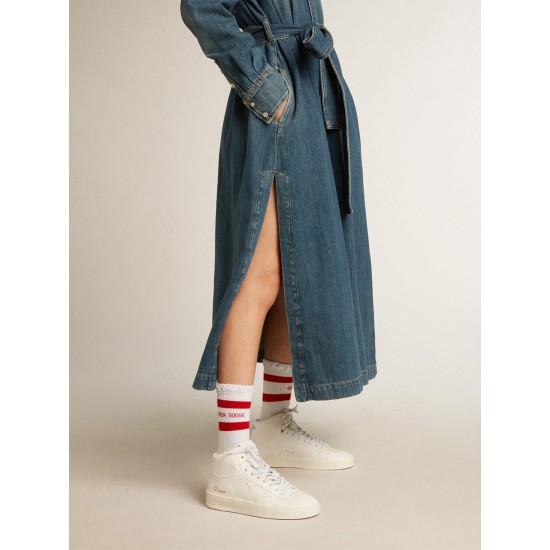 Women’s bio-based Mid-Stardan with white star and heel tab