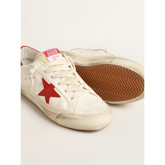 Women’s Super-Star LTD in nappa with red star and heel tab