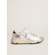 Running Sole in nylon and silver metallic leather with light blue star