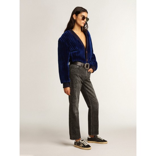 Women’s Super-Star in black leather and suede with silver studs