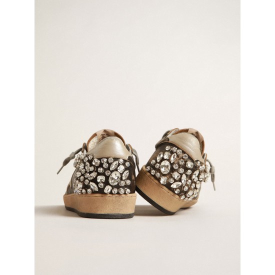 Ball Star in black leather with Swarovski crystal decoration