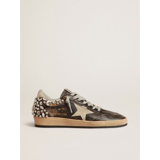 Ball Star in black leather with Swarovski crystal decoration