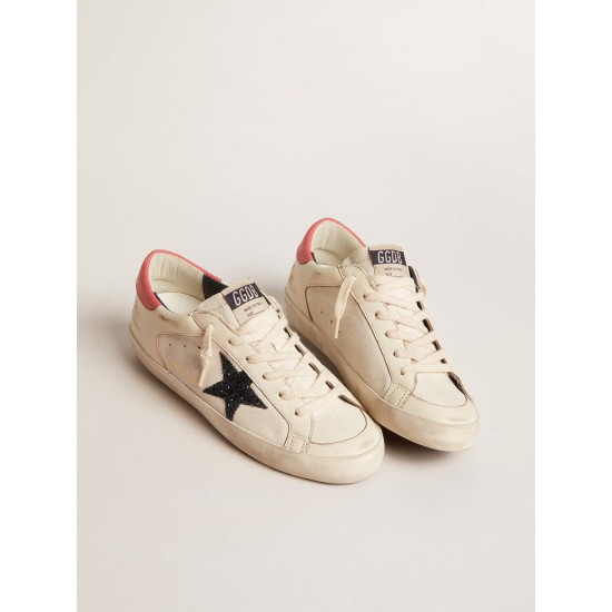 Women's Super-Star LTD in nappa with blue glitter star and red heel tab