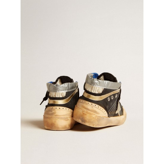 Women’s Mid Star LAB in black canvas with ice-gray suede star