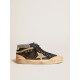 Women’s Mid Star LAB in black canvas with ice-gray suede star
