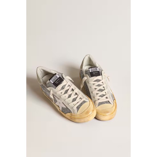 Women’s Super-Star LAB with white star and Swarovski glitter upper