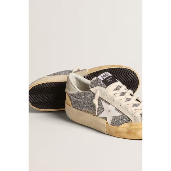 Women’s Super-Star LAB with white star and Swarovski glitter upper