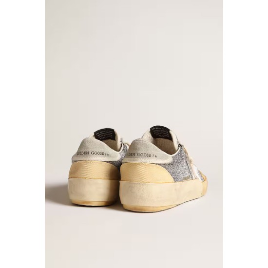 Women’s Super-Star LAB with white star and Swarovski glitter upper