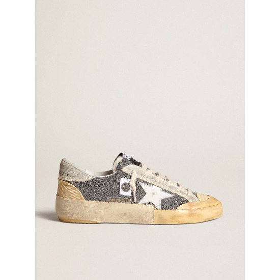 Women’s Super-Star LAB with white star and Swarovski glitter upper