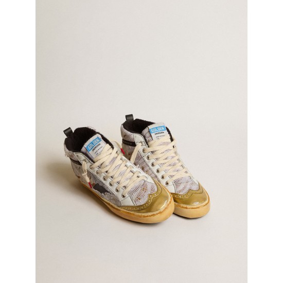 Mid Star LAB in pony skin and mesh with black star and studded flash