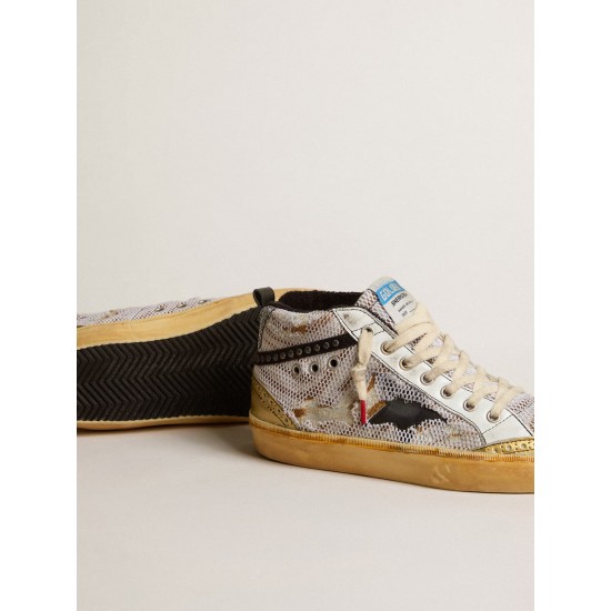 Mid Star LAB in pony skin and mesh with black star and studded flash