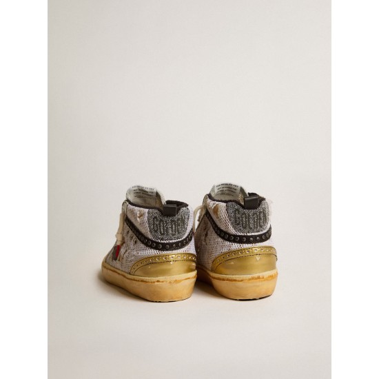 Mid Star LAB in pony skin and mesh with black star and studded flash