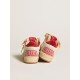 Women’s Ball Star LAB in cream-colored nappa with red suede star