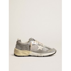 Dad-Star in suede and silver mesh with white leather star and heel tab