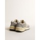 Dad-Star in suede and silver mesh with white leather star and heel tab