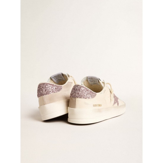 Women's Stardan in nappa and suede with pink glitter star and heel tab