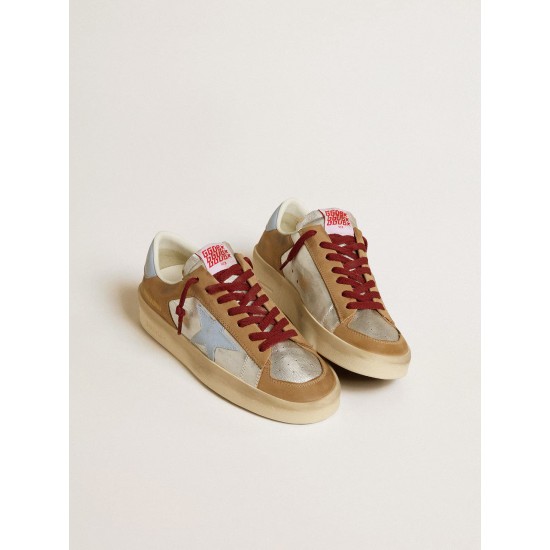 Women's silver Stardan LTD with light blue leather star and nubuck inserts