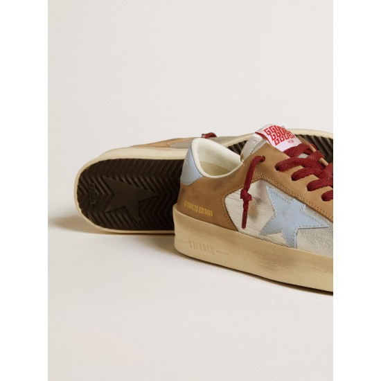 Women's silver Stardan LTD with light blue leather star and nubuck inserts