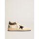 Women’s Ball Star Pro Mid in aged white leather with black star