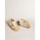 Mid Star LTD with pearl suede star and beige crochet heel tab