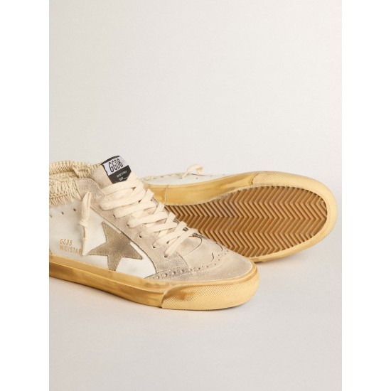 Mid Star LTD with pearl suede star and beige crochet heel tab