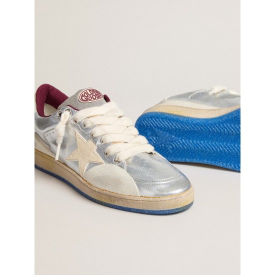 Women’s Ball Star Pro in silver metallic leather with cream-colored star