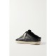 Super-Star Sabot distressed shearling-lined leather slip-on sneakers