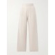 Golden cashmere and wool-blend track pants
