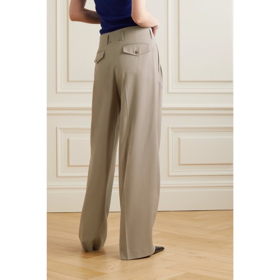 Wool-gabardine wide-leg pants