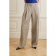 Wool-gabardine wide-leg pants