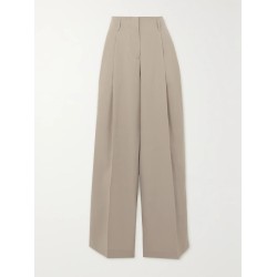 Wool-gabardine wide-leg pants