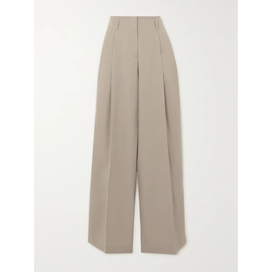 Wool-gabardine wide-leg pants