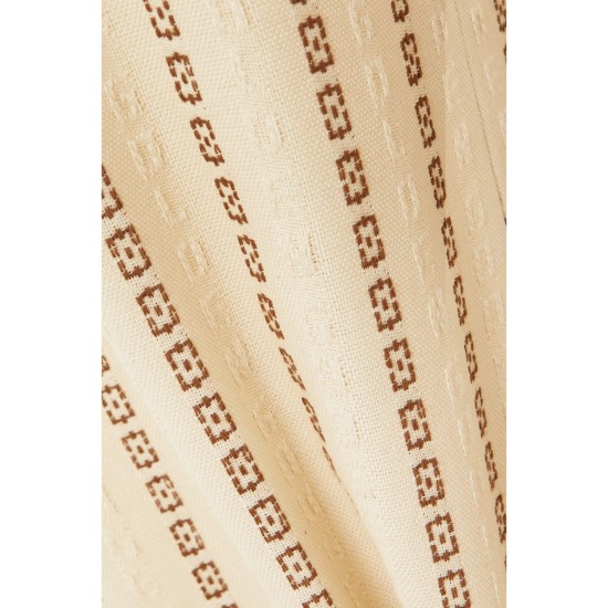 Journey cotton canvas-jacquard flared pants