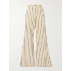 Journey cotton canvas-jacquard flared pants