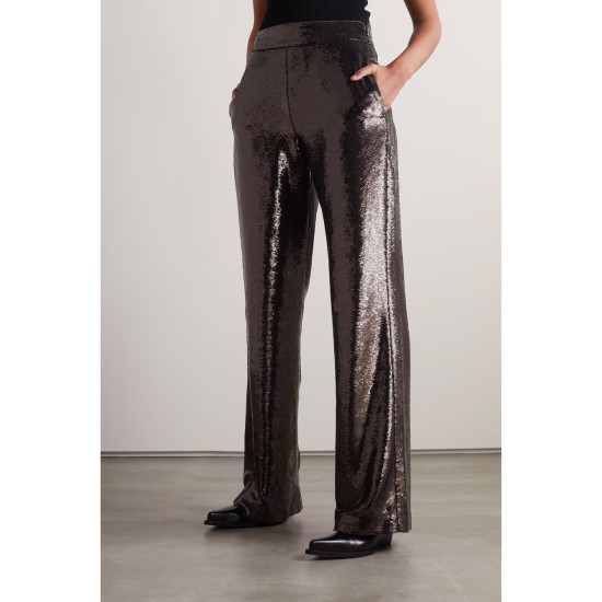 Journey sequined crepe wide-leg pants