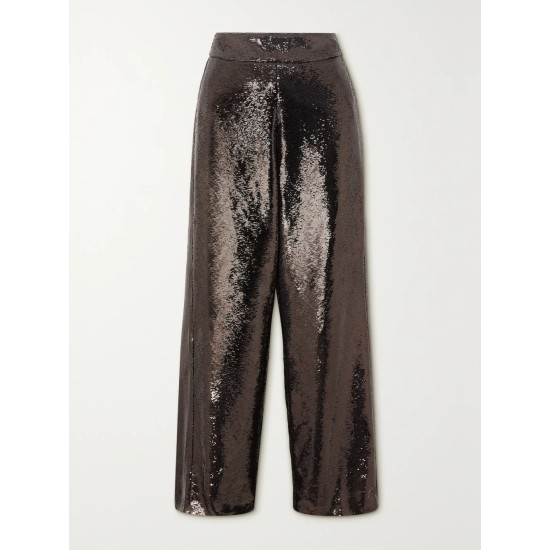 Journey sequined crepe wide-leg pants