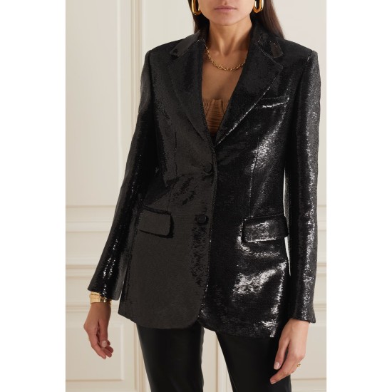 Sequined crepe blazer