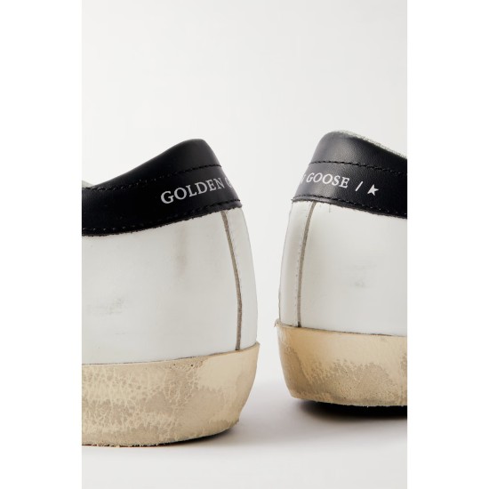 Super-Star distressed leather and suede sneakers