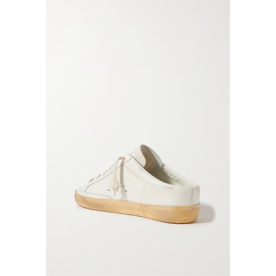 Superstar Sabot distressed leather slip-on sneakers