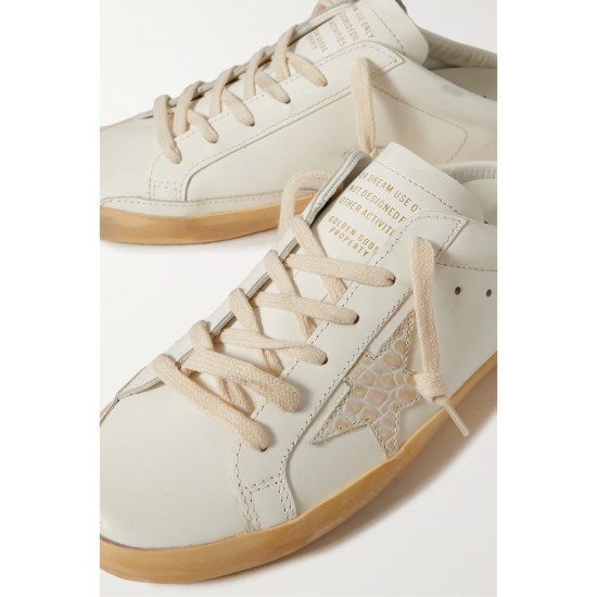 Superstar Sabot distressed leather slip-on sneakers