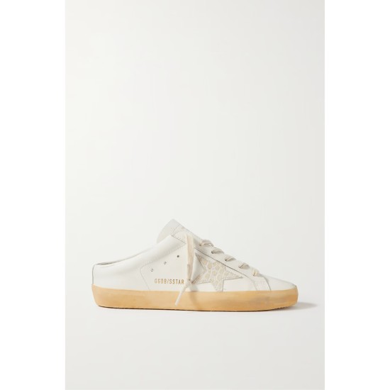 Superstar Sabot distressed leather slip-on sneakers