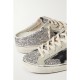 Super-Star Sabot distressed glittered leather and suede slip-on sneakers