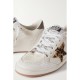 Ball Star distressed calf hair and canvas-trimmed leather sneakers