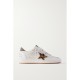 Ball Star distressed calf hair and canvas-trimmed leather sneakers