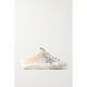 Superstar Sabot shearling-lined distressed glittered leather slip-on sneakers