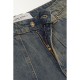 Distressed wide-leg cargo jeans