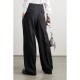 Journey pinstriped wool-blend flannel wide-leg pants