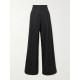 Journey pinstriped wool-blend flannel wide-leg pants