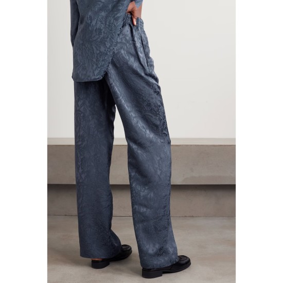 Journey studded satin-jacquard wide-leg pants